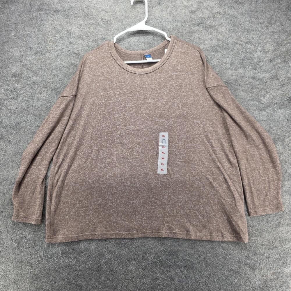 Old Navy Sweater Pullover Womens XL Beige Crew Neck Oversized Lightweight